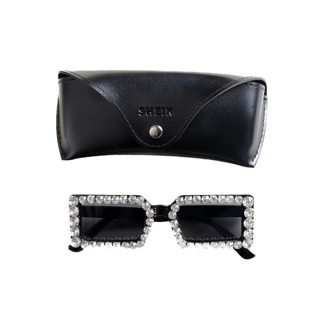 Kenia Os SHEIN Rhinestone Sunglasses